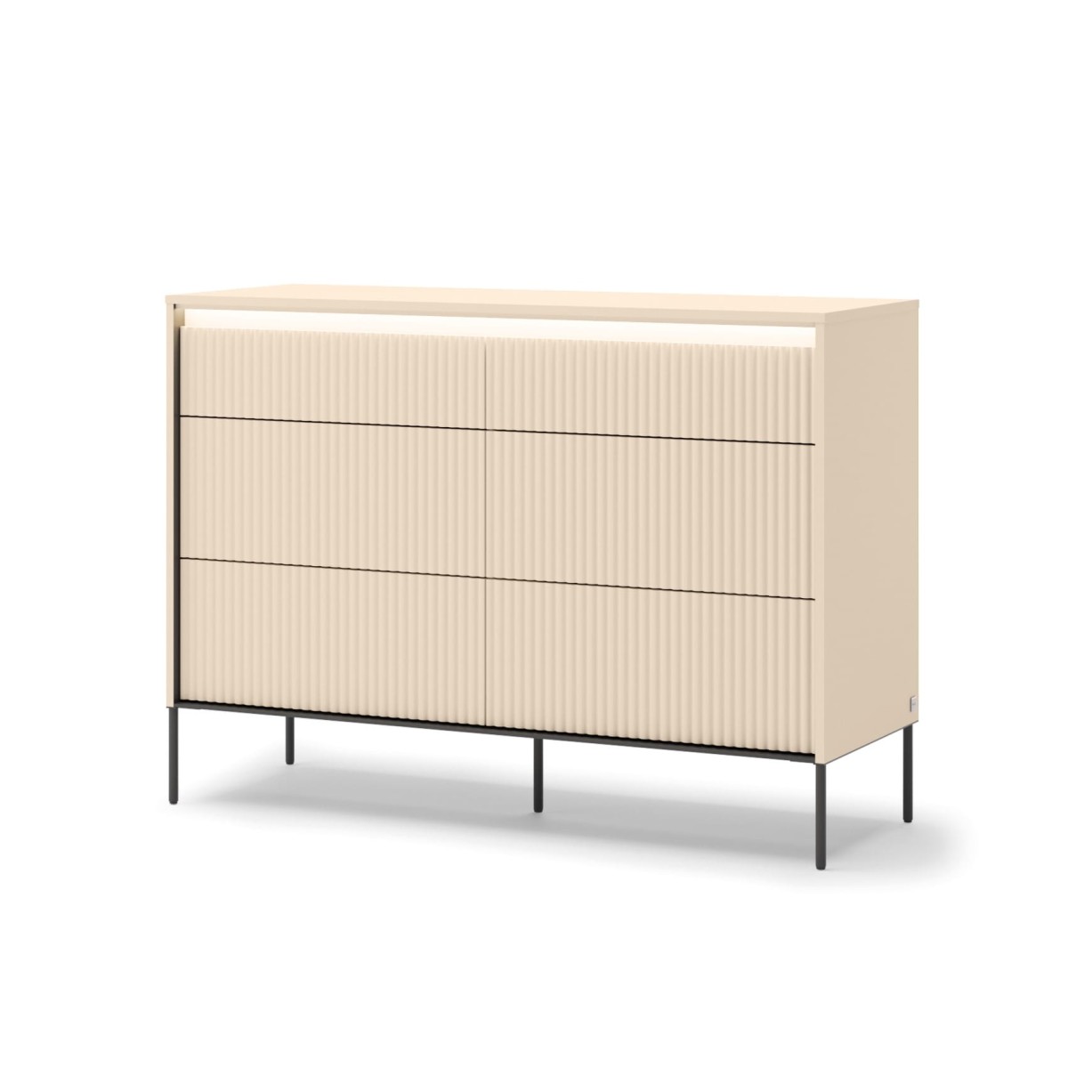 TS6BPC_02  TREND SYPIALNIA KOMODA 6S BEŻ PIASKOWY CZARNY ZEWNĄTRZ OŚWIETLENIE LED.jpg