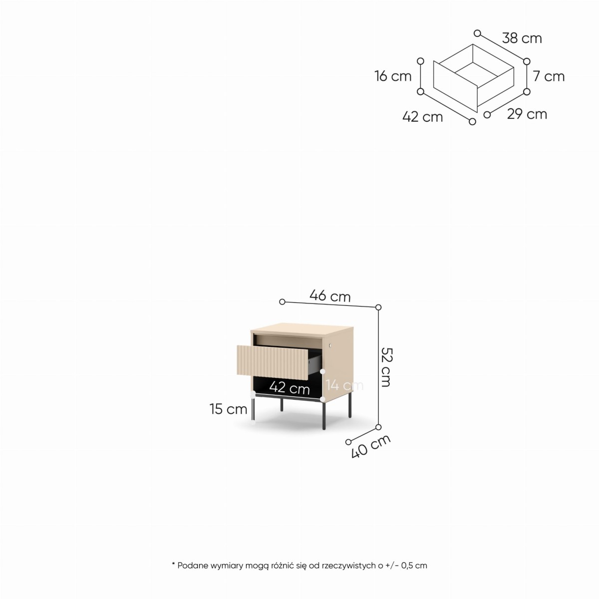 TS10BPC_06 TREND SYPIALNIA SZAFKA NOCNA 1S BEŻ PIASKOWY CZARNY WYMIARY.jpg