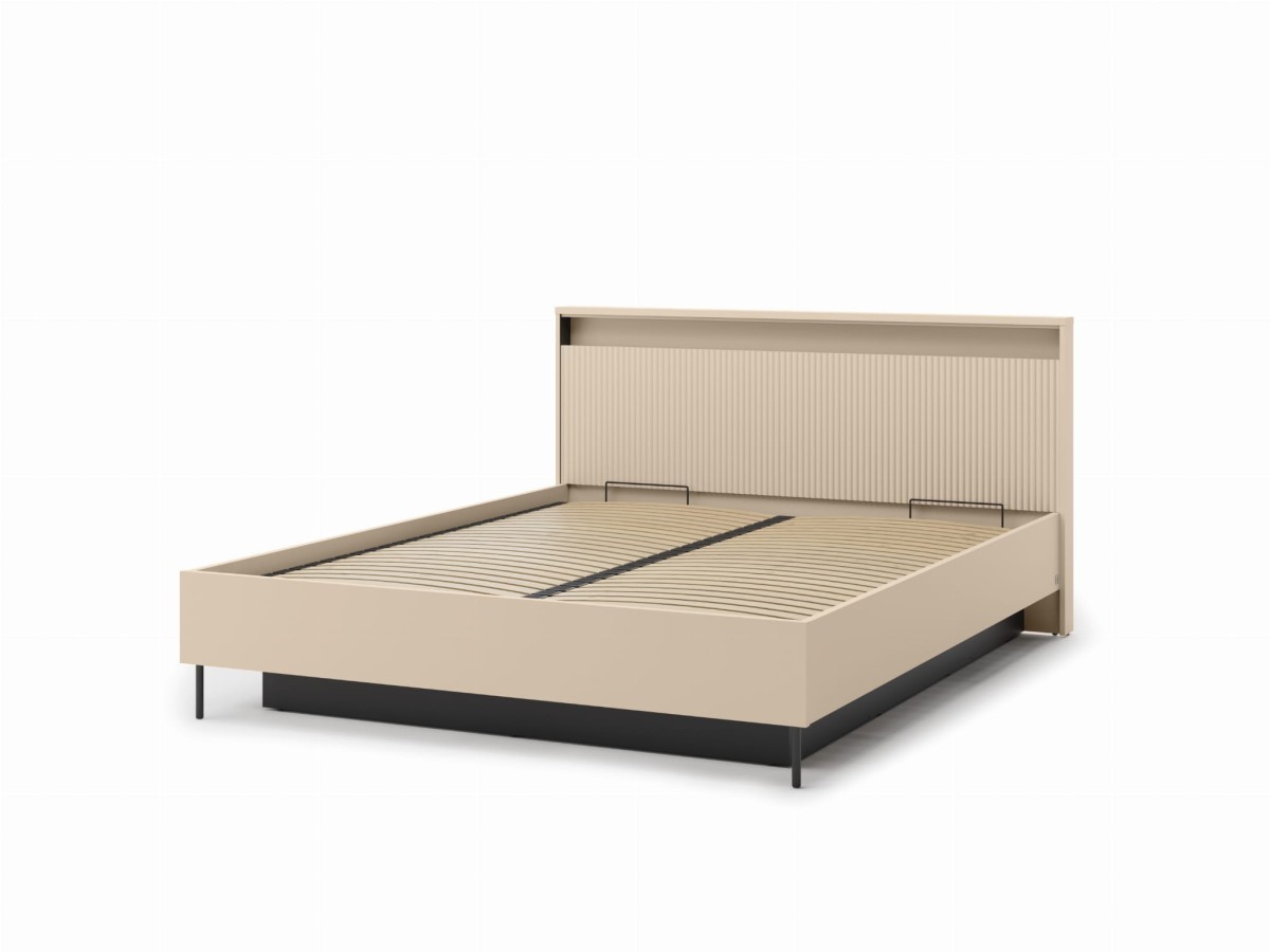 TS3160BPC_01 TREND SYPIALNIA ŁÓŻKO 160 BEŻ PIASKOWY CZARNY STELAŻ.jpg
