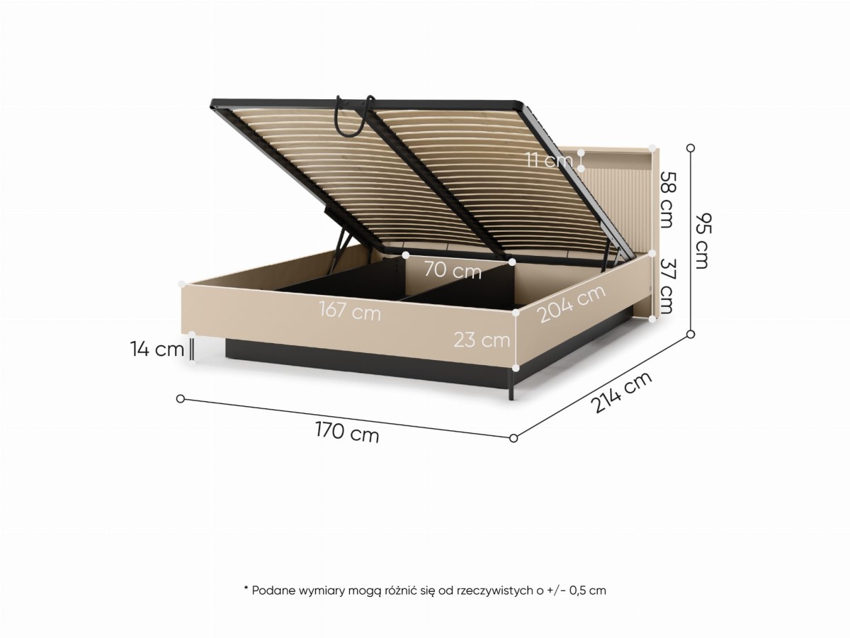 TS3160BPC_06 TREND SYPIALNIA ŁÓŻKO 160 BEŻ PIASKOWY CZARNY WYMIARY.jpg