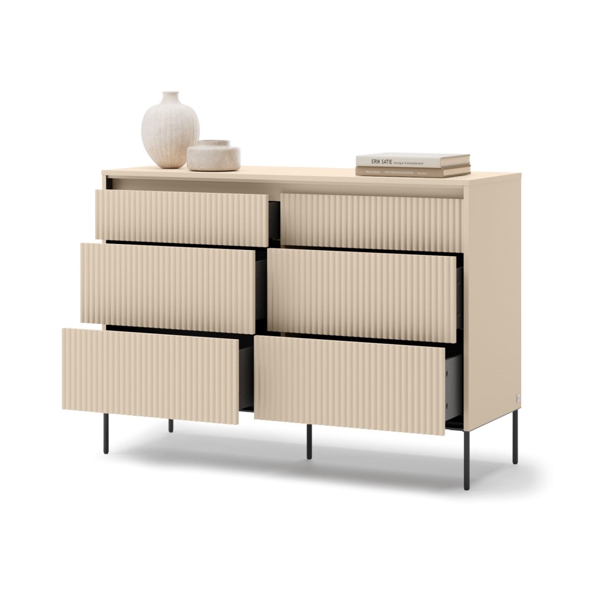 TS6BPC_04  TREND SYPIALNIA KOMODA 6S BEŻ PIASKOWY CZARNY WEWNĄTRZ PÓŁARANŻ.jpg