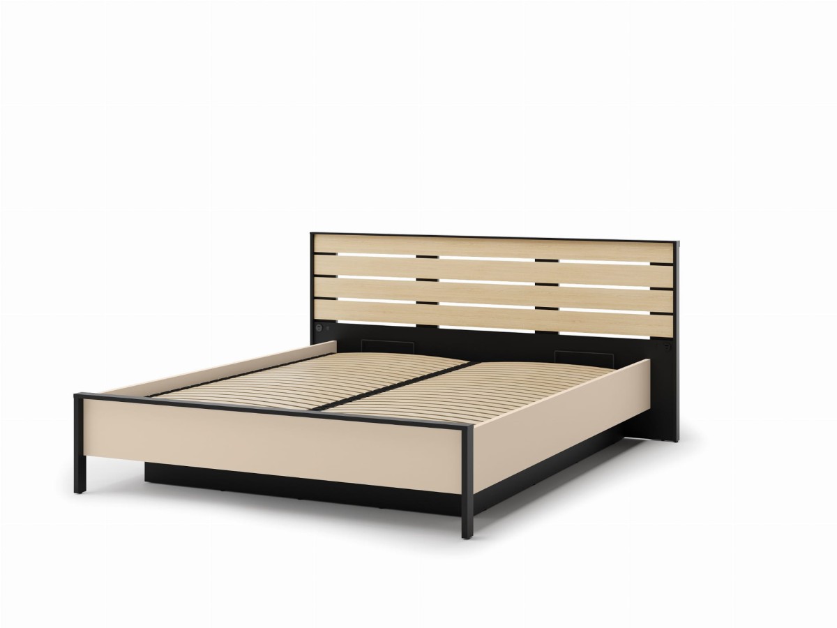 EN2160BEC_01 ENNA SYPIALNIA ŁÓŻKO 160X200 BEŻ PIASKOWY CZARNY OŚWIETLENIE LED ZEWNĄTRZ.jpg