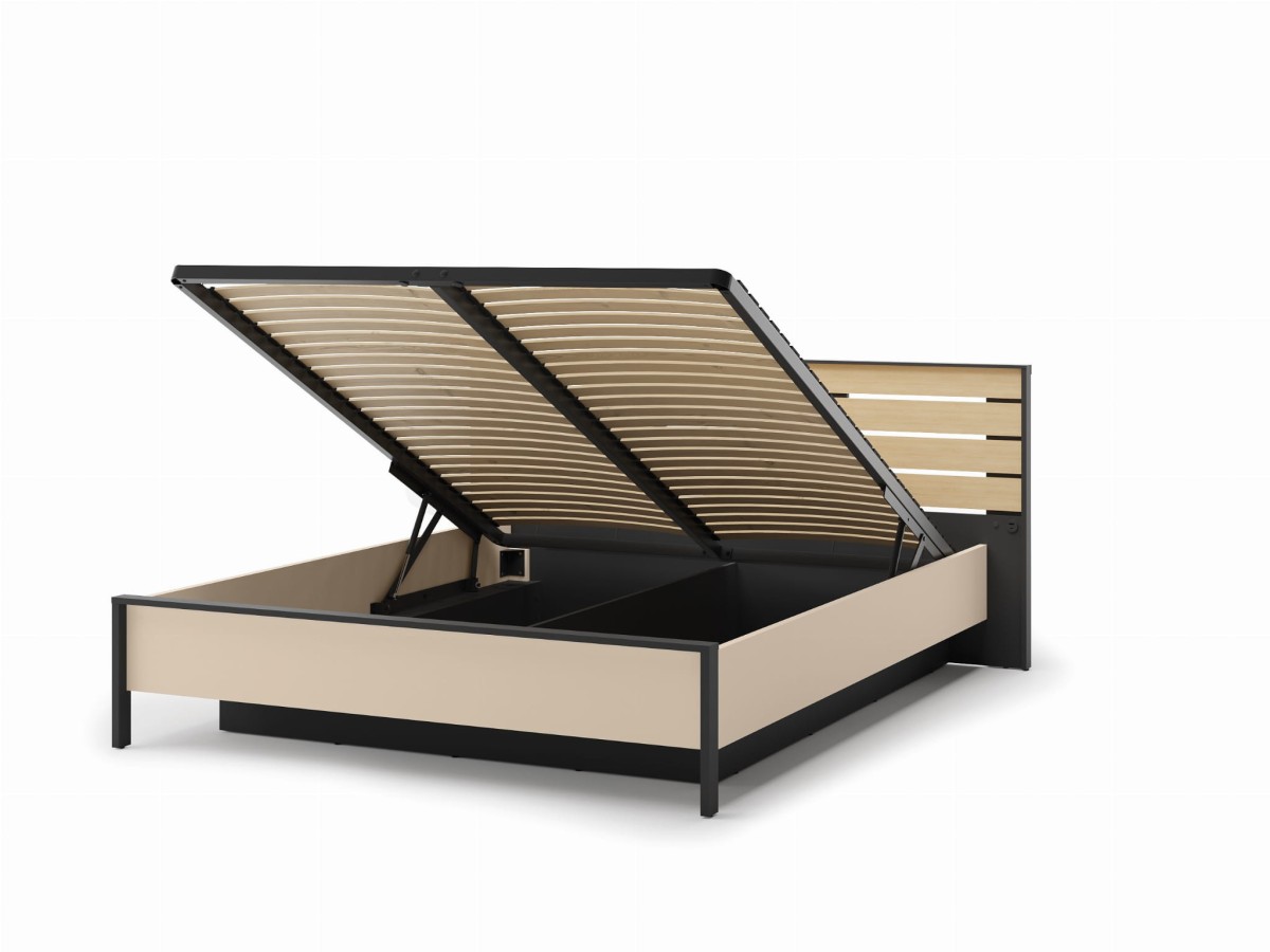 EN2160BEC_02 ENNA SYPIALNIA ŁÓŻKO 160X200 BEŻ PIASKOWY CZARNY OŚWIETLENIE LED WEWNĄTRZ.jpg