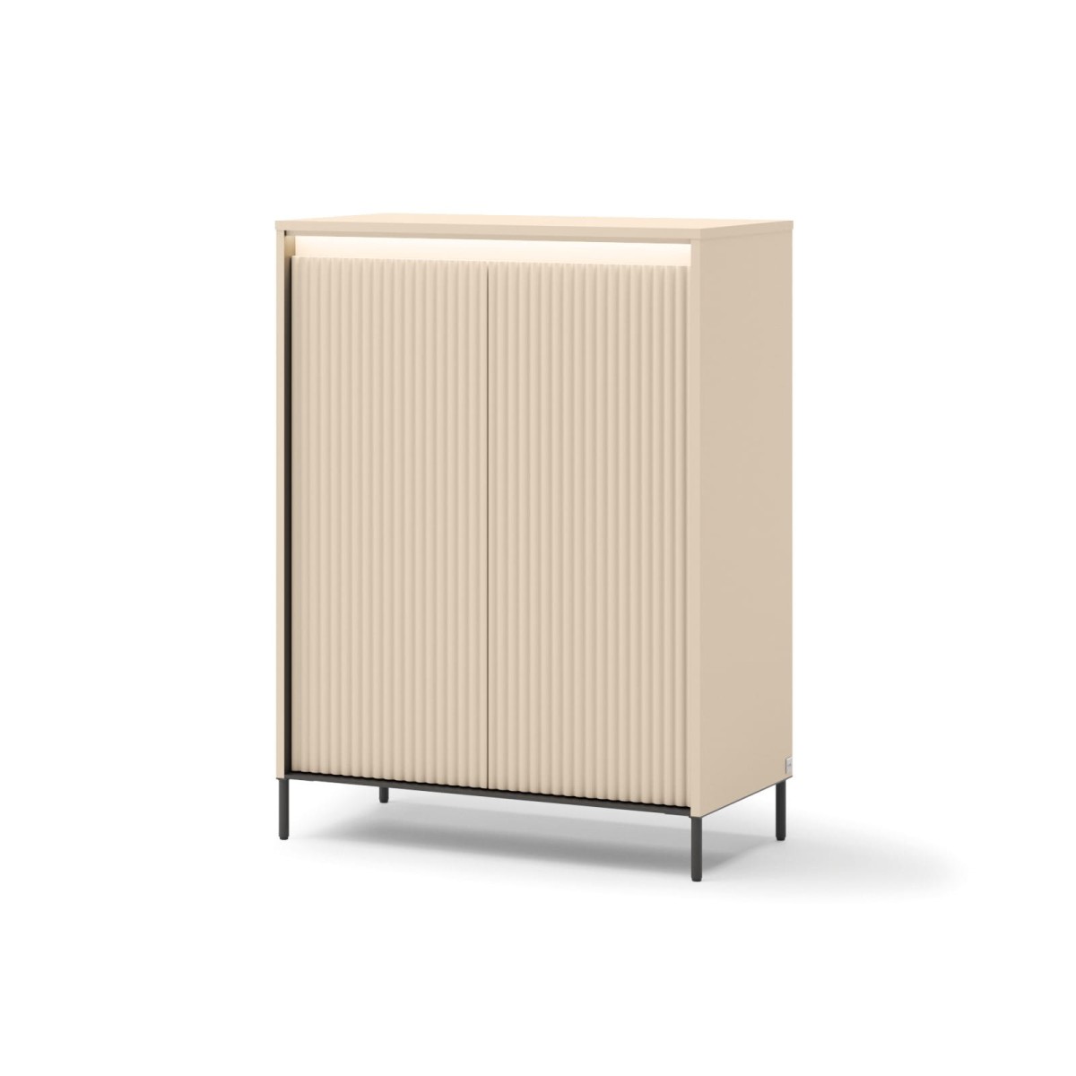 TG3BPC_02 TREND GARDEROBA KOMODA 2D OŚWIETLENIE LED BEŻ PIASKOWY CZARNY ZEWNĄTRZ.jpg