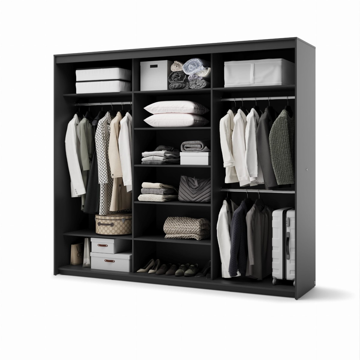 TZ2C_04 SZAFA TREND CZARNY RYFLE PRZESUWNA LUSTRO 250 CM WEWNĄTRZ PÓŁARANŻ.jpg