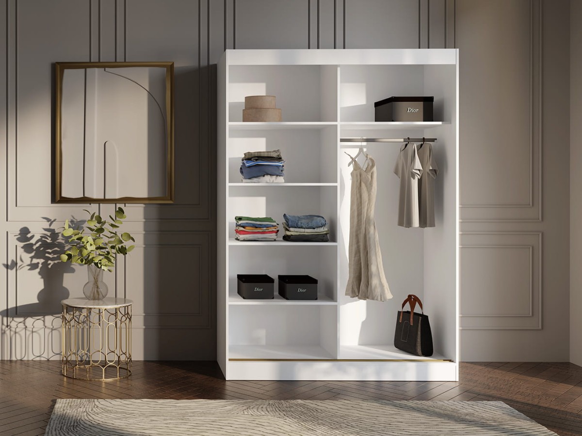 SZAFA MODIN 150 BIAŁA LUSTRO ZŁOTE UCHWYTY ARANŻACJA WNĘTRZE.jpg