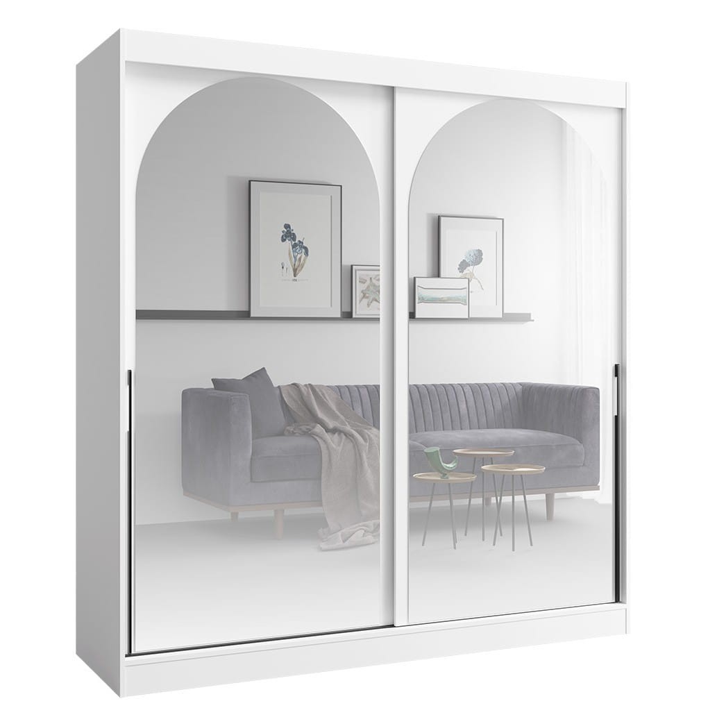 SZAFA MODIN 200 BIAŁA LUSTRO CZARNE UCHWYTY.jpg