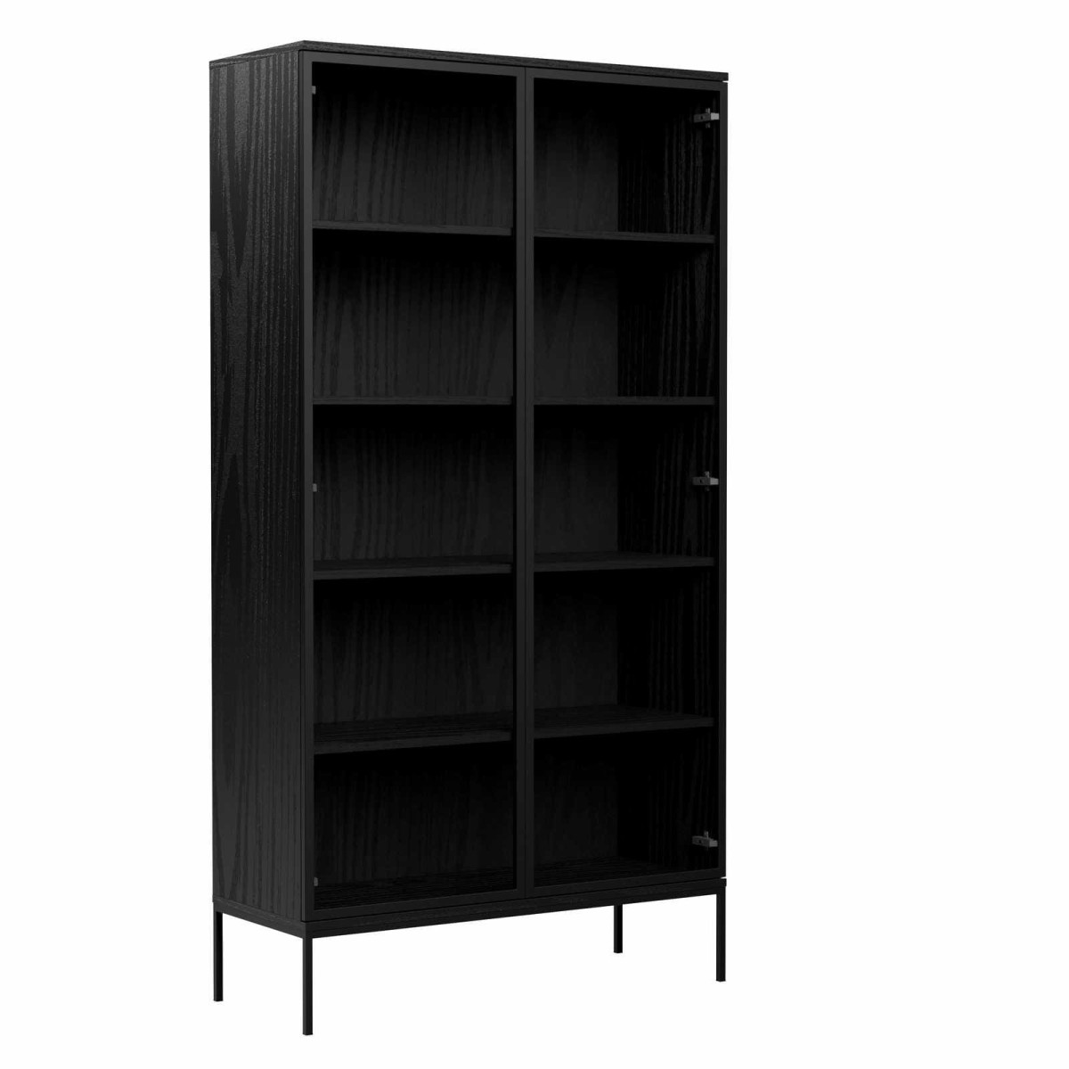 INDUST WITRYNA 2D 100 CM CZARNE DREWNO WYSOKIE CZARNE NÓŻKI ZEWNĄTRZ.jpg