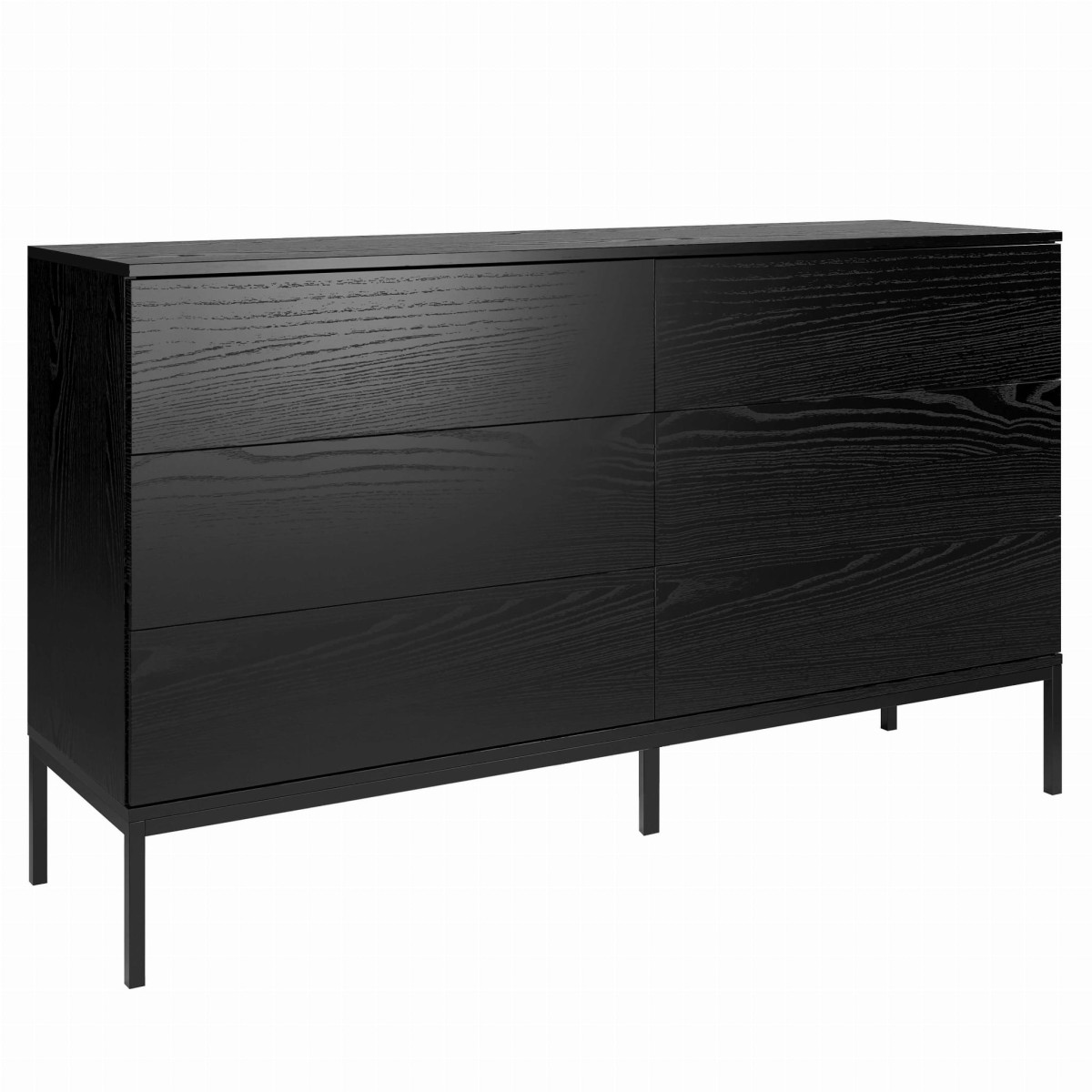 INDUST KOMODA 6S 150 CM CZARNE DREWNO WYSOKIE CZARNE NÓŻKI ZEWNĄTRZ.jpg