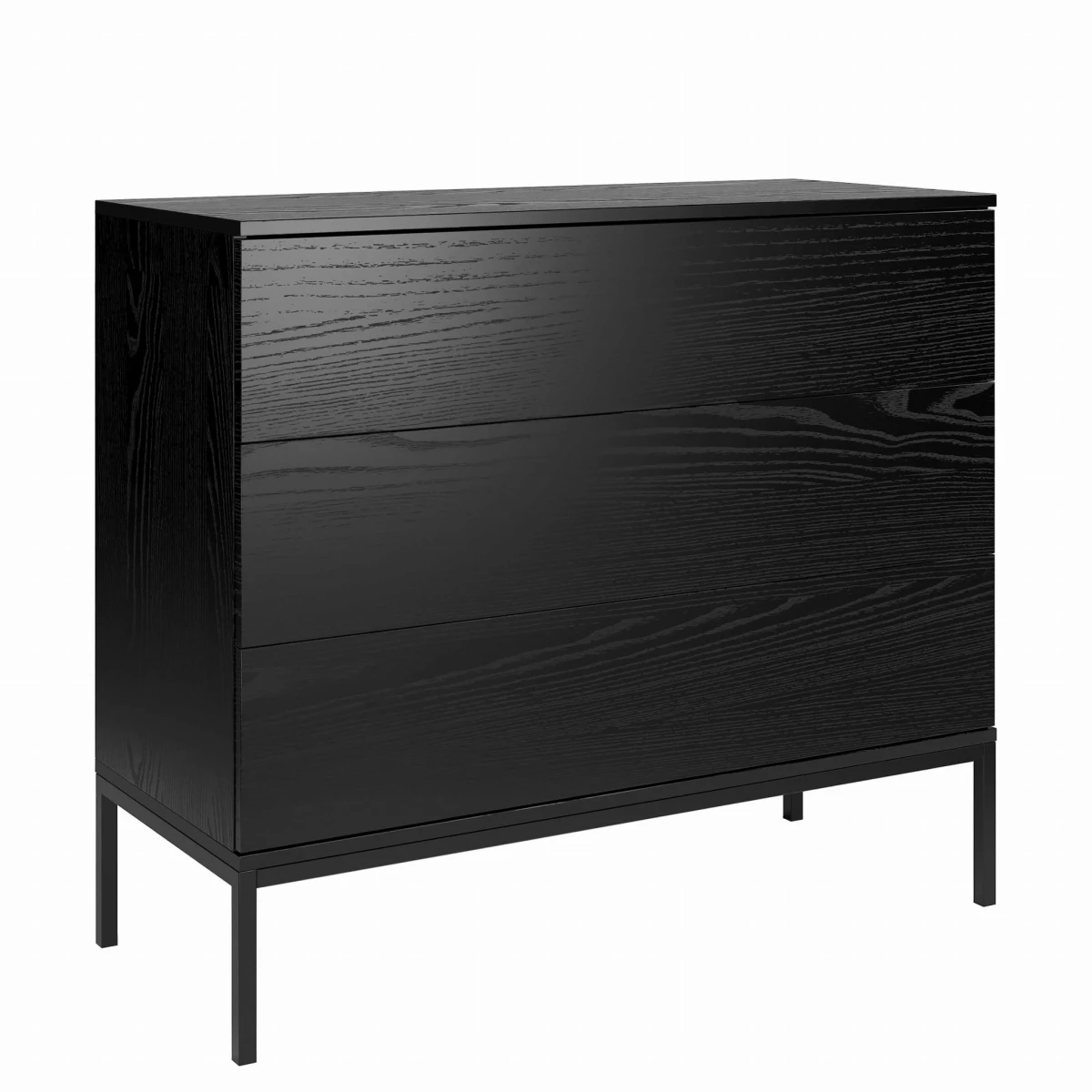 INDUST KOMODA 3S 100 CM CZARNE DREWNO WYSOKIE CZARNE NÓŻKI ZEWNĄTRZ.jpg