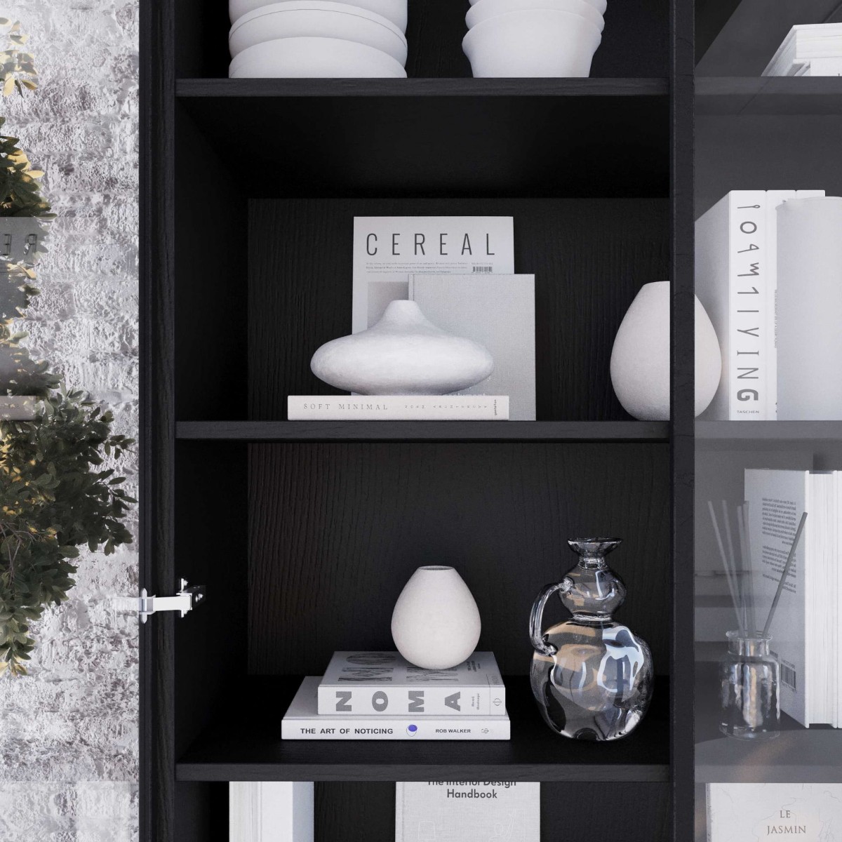 INDUST WITRYNA DETALE CZARNE DREWNO WYSOKIE CZARNE NÓŻKI ARANŻACJA.jpg