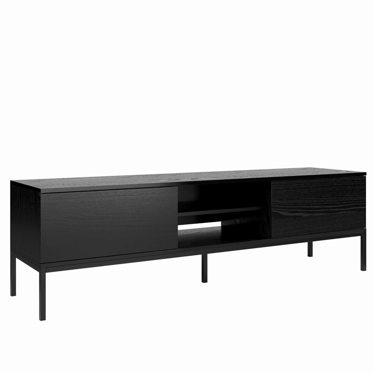 INDUST SZAFKA RTV 2S 170 CM CZARNE DREWNO WYSOKIE CZARNE NÓŻKI ZEWNĄTRZ.jpg