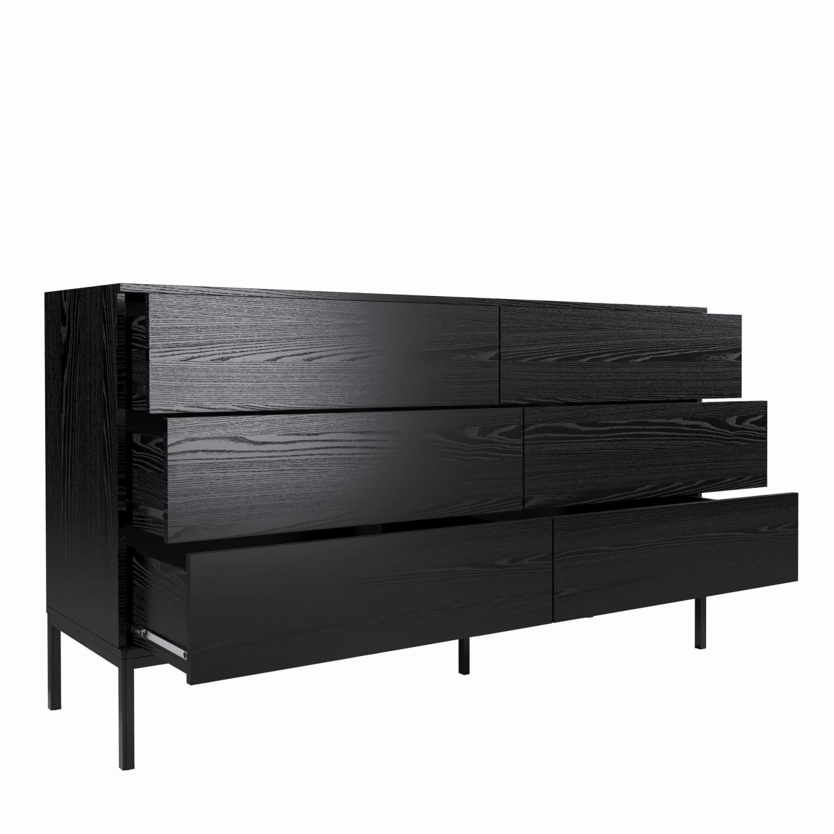 INDUST KOMODA 6S 150 CM CZARNE DREWNO WYSOKIE CZARNE NÓŻKI WEWNĄTRZ.jpg