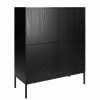INDUST KOMODA 4D 100 CM CZARNE DREWNO WYSOKIE CZARNE NÓŻKI ZEWNĄTRZ.jpg