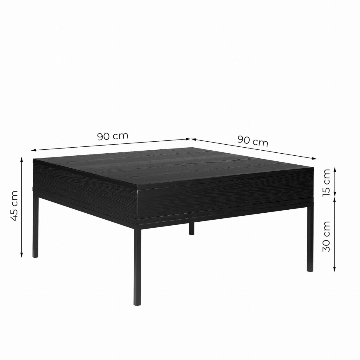 INDUST STOLIK KAWOWY ŁAWA 2S 90 CM CZARNE DREWNO WYSOKIE CZARNE NÓŻKI WYMIARY.jpg