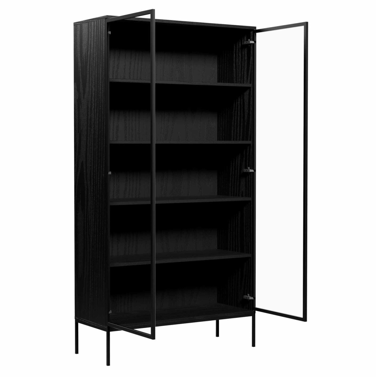 INDUST WITRYNA 2D 100 CM CZARNE DREWNO WYSOKIE CZARNE NÓŻKI WEWNĄTRZ.jpg