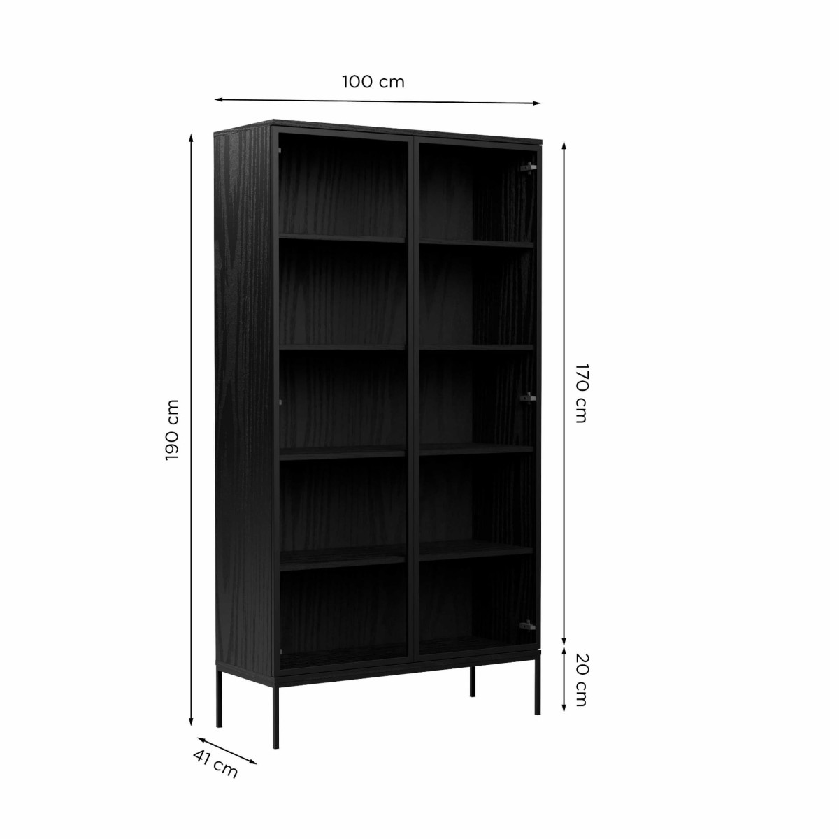 INDUST WITRYNA 2D 100 CM CZARNE DREWNO WYSOKIE CZARNE NÓŻKI WYMIARY.jpg