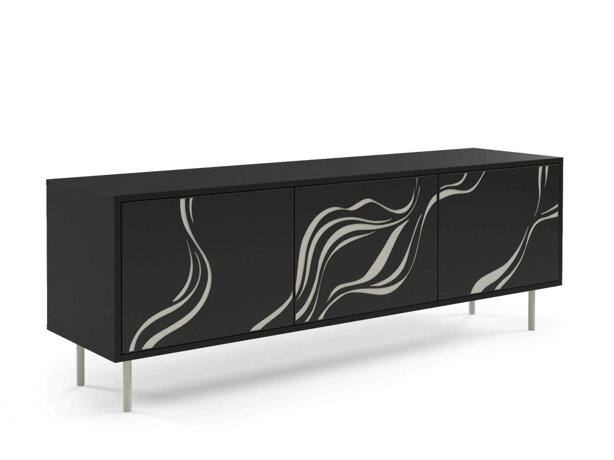 RTV- VINTRO szafka RTV_TV 3DRZWI CZARNY KASZMIR.jpg