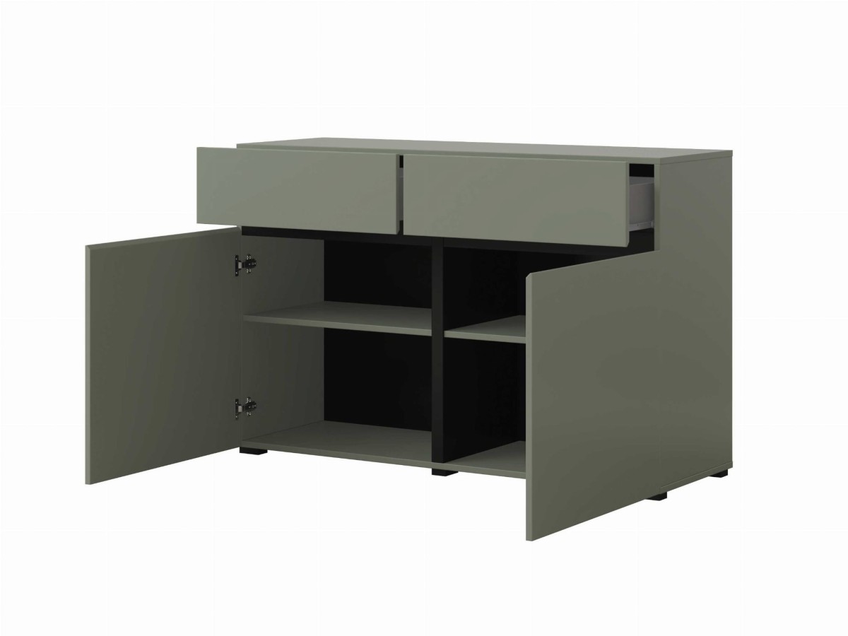 CROSS 24GWMY45_KOMODA 2DRZWI 2SZUFLADY ZIELONY - CZARNY WEWNĄTRZ.jpg