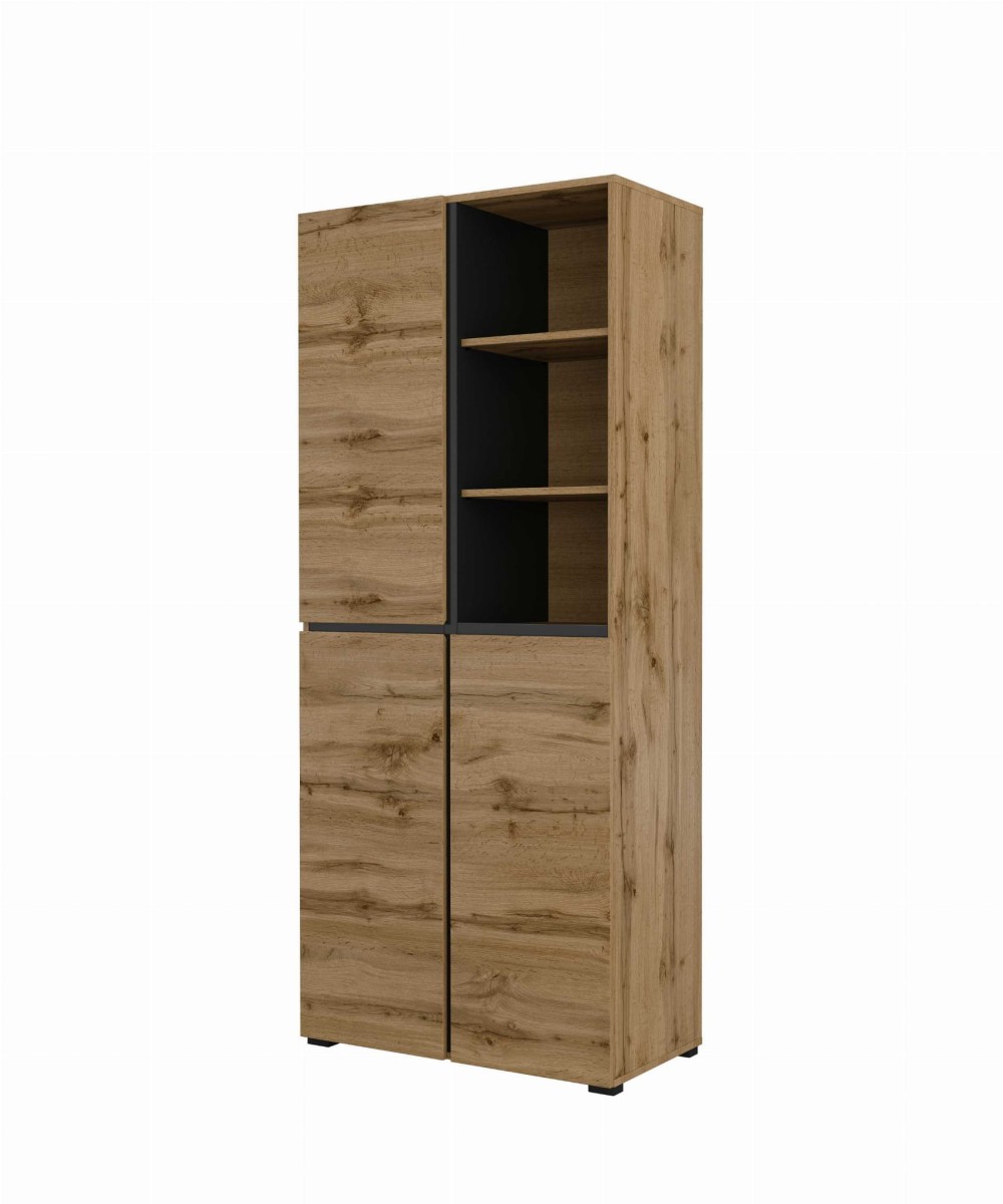 CROSS 24N6MY88_SZAFA 3DRZWI PÓŁKI DĄB WOTAN - CZARNY ZEWNĄTRZ.jpg