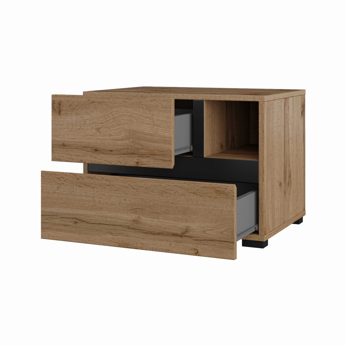 CROSS 24N6MY22b_STOLIK SZAFKA NOCNA 2SZUFLADY DĄB WOTAN - CZARNY WEWNĄTRZ LP.jpg