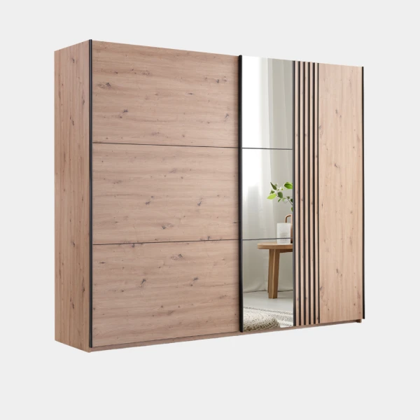 SZAFA SINTRA 250 CZARNY DĄB WOTAN LUSTRO ZEWNĄTRZ.webp