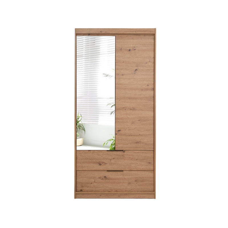 SZAFA MAJORKA DĄB ARTISAN LUSTRO LAMELE 103 ZEWNĄTRZ FRONT.png