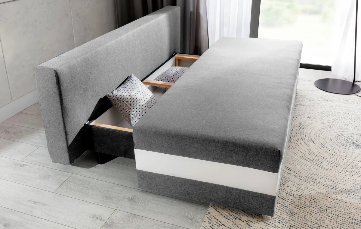 SOFA KANAPA WERSALKA KALIA TKANINA SAWANA 21 + SOFT 17 + JUNGLE 32 ARANŻACJA POJEMNIK NA POŚCIEL.webp