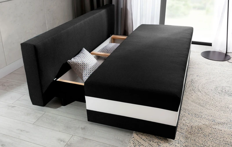 SOFA KANAPA WERSALKA KALIA TKANINA SAWANA 14 + SOFT 17 + ZIGZAG 60 ARANŻACJA POJEMNIK NA POŚCIEL.webp