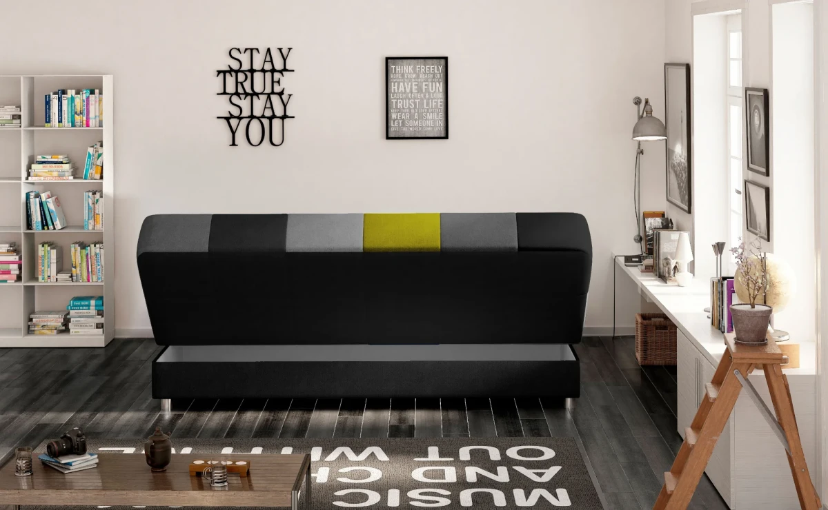 SOFA KANAPA WERSALKA LUPO TKANINA SORO 100 + SORO 93 + SORO 83 + SORO 40 ARANŻACJA POJEMNIK NA POŚCIEL.webp