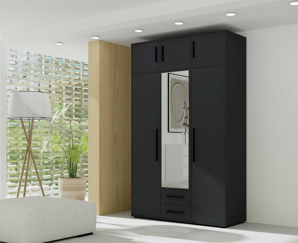 MAXIONE ARANZ 9 SZ3D2SZ_NADSTAWKA 3D czarny mat 1a  SZAFA OTWIERANA 150 NADSTAWKA.jpg