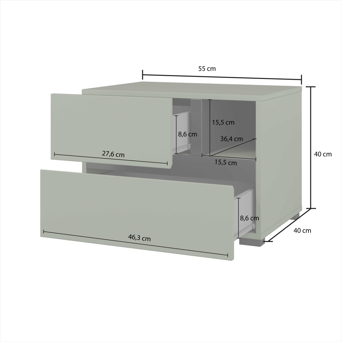 CROSS S 24GWMY22_STOLIK NOCNY SZAFKA NOCNA 2 SZUFLADY ZGASZONA ZIELEŃ CZARNY WYMIARY.jpg