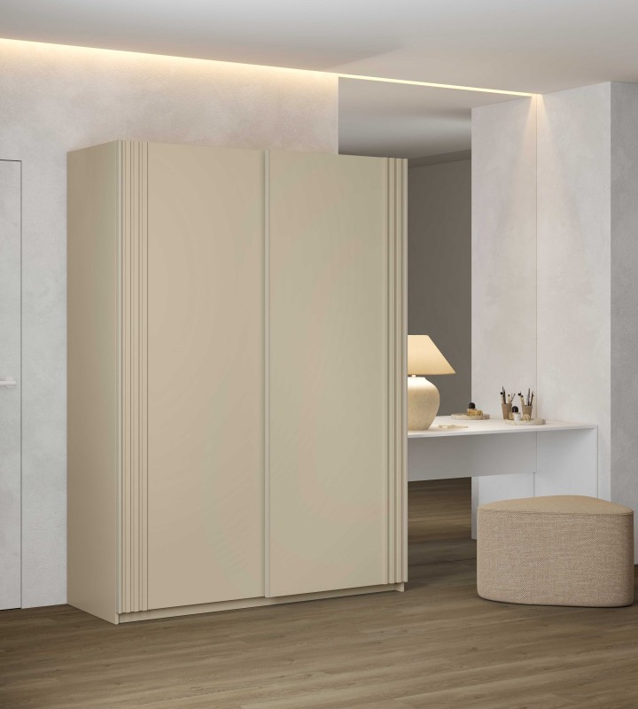 NIVA 2412OE15_1a+2497LZ03+AVA SZAFA 150 CM DWUDRZWIOWA PRZESUWNA LAMELE BEŻ JASNY ARANŻACJA.jpg