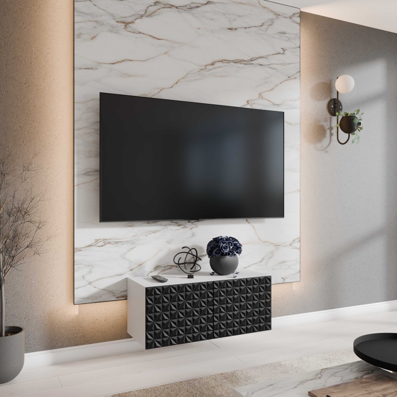 SZAFKA RTV WISZĄCA CALI 100 KORPUS BIAŁY FRONT CZARNY ARANŻACJA.jpg