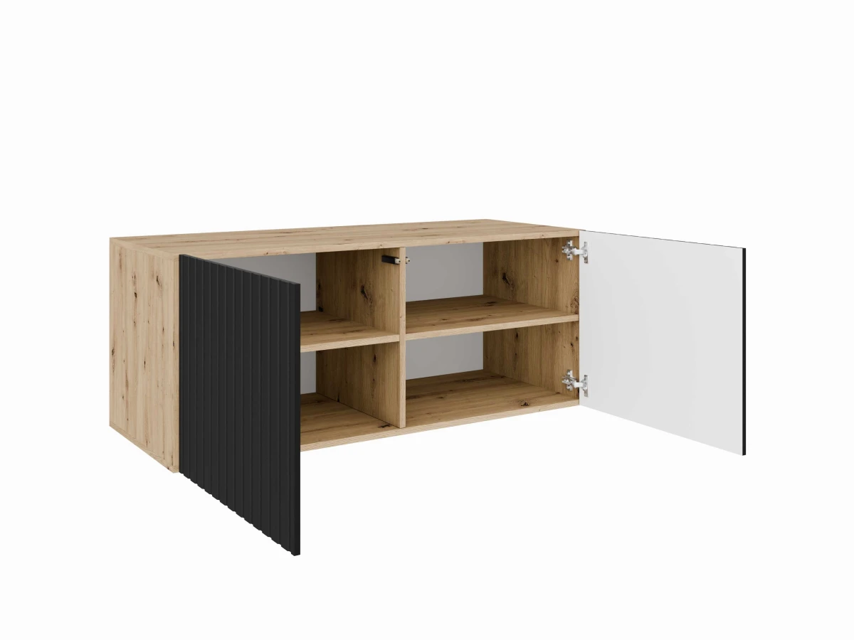SZAFKA RTV WISZĄCA MIO 100 KORPUS DĄB ARTISAN + FRONT CZARNY WEWNĄTRZ.jpg