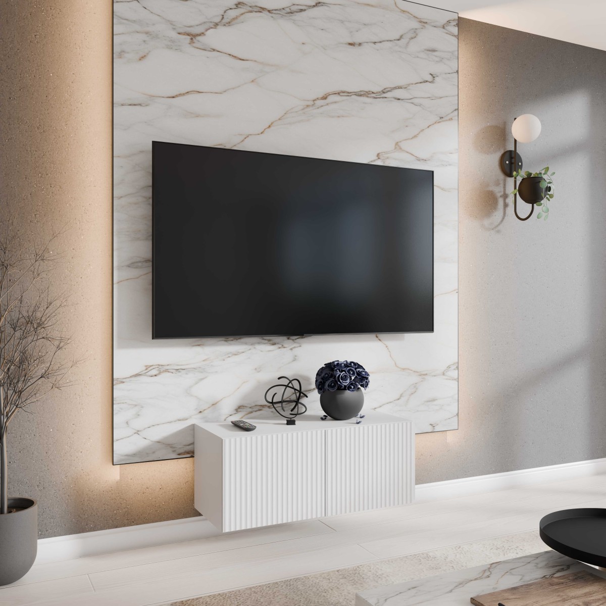 SZAFKA RTV WISZĄCA NOE 100 KORPUS BIAŁY + FRONT BIAŁY ARANŻACJA.jpg