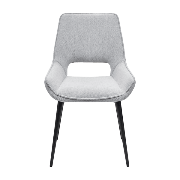 Krzesło MARKUS Tapicerowane Szare  widok z przodu – nowoczesne krzesło do jadalni i salonu