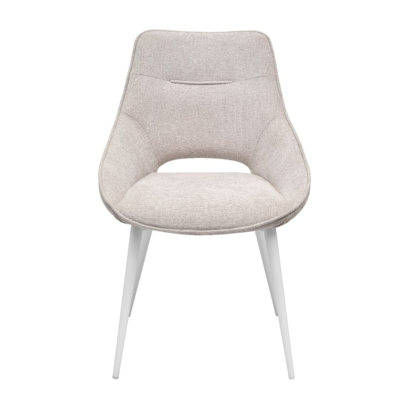 Krzesło ARNO Tapicerowane Jasny Beż widok z przodu – nowoczesne krzesło do jadalni i salonu