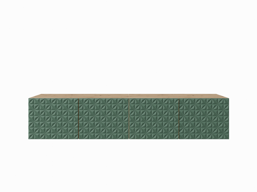 SZAFKA RTV WISZĄCA CALI 200 2X100 KORPUS DĄB ARTISAN FRONT ZIELONY LABRADOR RYFLE.png