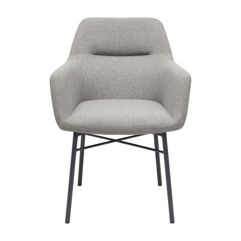 Krzesło OLIVER Tapicerowane Szare widok z przodu – nowoczesne krzesło do jadalni