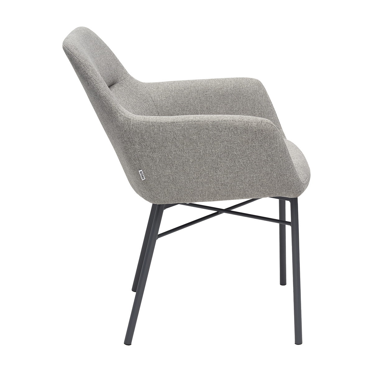 Krzesło OLIVER Tapicerowane Szare widok od boku – nowoczesne krzesło do jadalni