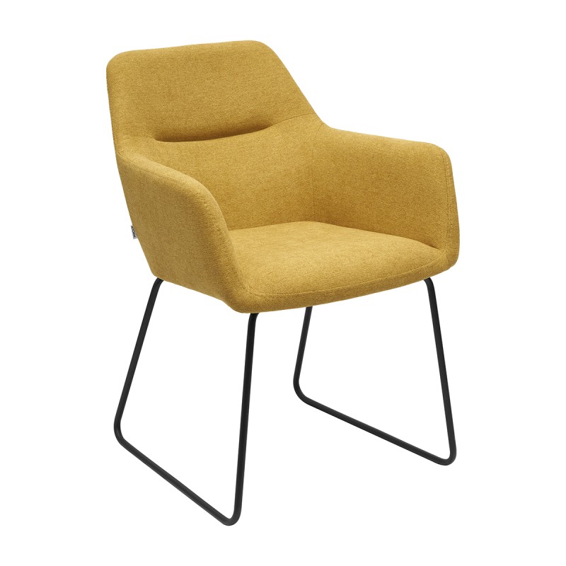 Krzesło OLIVER Tapicerowane Żółte – nowoczesne krzesło do jadalni
