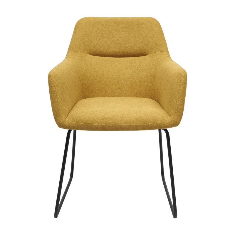 Krzesło OLIVER Tapicerowane Żółte widok z przodu – nowoczesne krzesło do jadalni