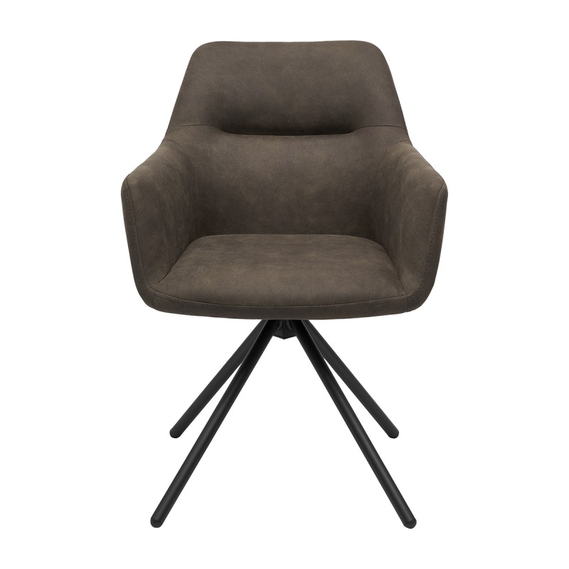 Krzesło OLIVER Tapicerowane Brązowe widok z przodu – nowoczesne krzesło do jadalni