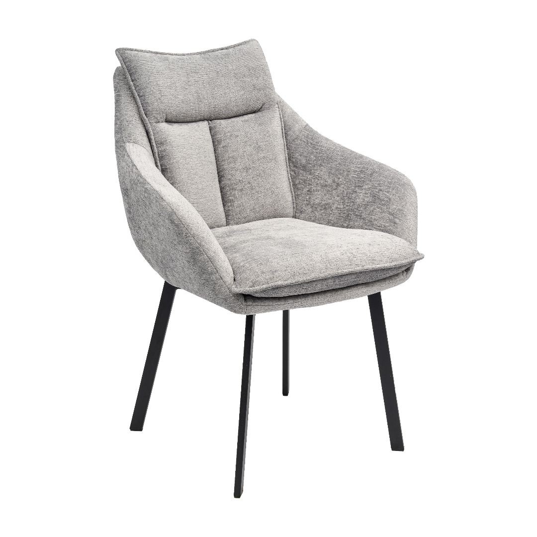 Krzesło PATRIK Tapicerowane Szare – nowoczesne krzesło do jadalni i salonu