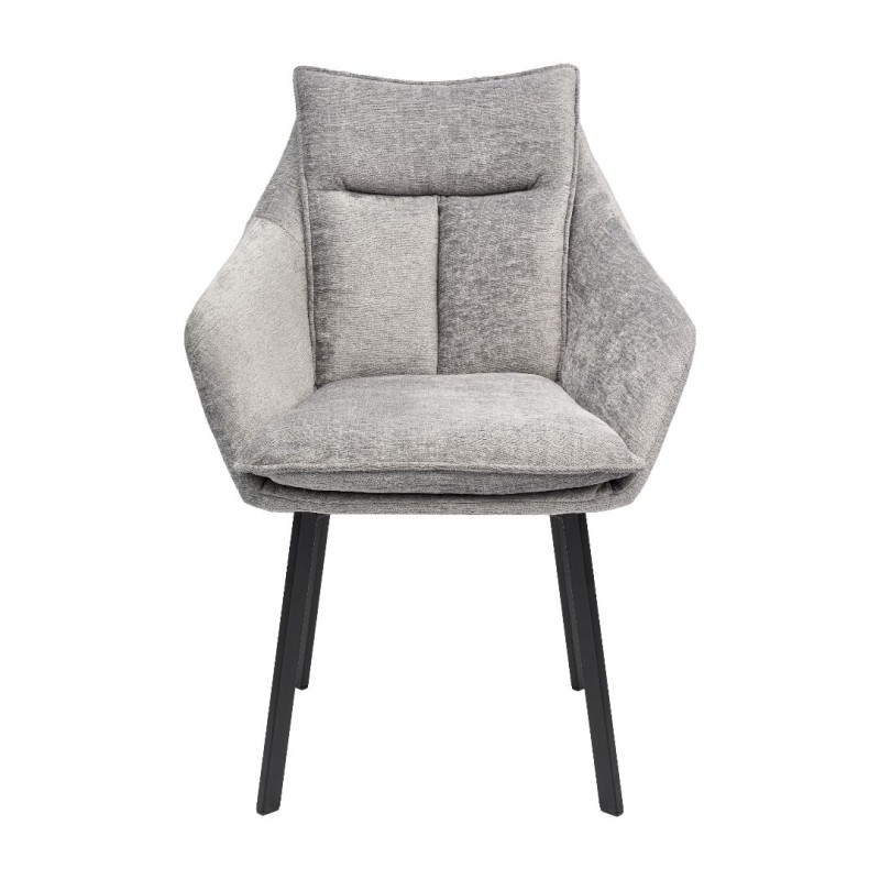 Krzesło PATRIK Tapicerowane Szare widok z przodu – nowoczesne krzesło do jadalni i salonu