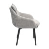 Krzesło PATRIK Tapicerowane Szare widok od boku – nowoczesne krzesło do jadalni i salonu