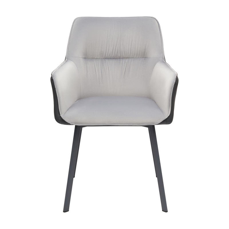 Krzesło ANTONIO Tapicerowane Szare widok z przodu – nowoczesne krzesło do jadalni i salonu