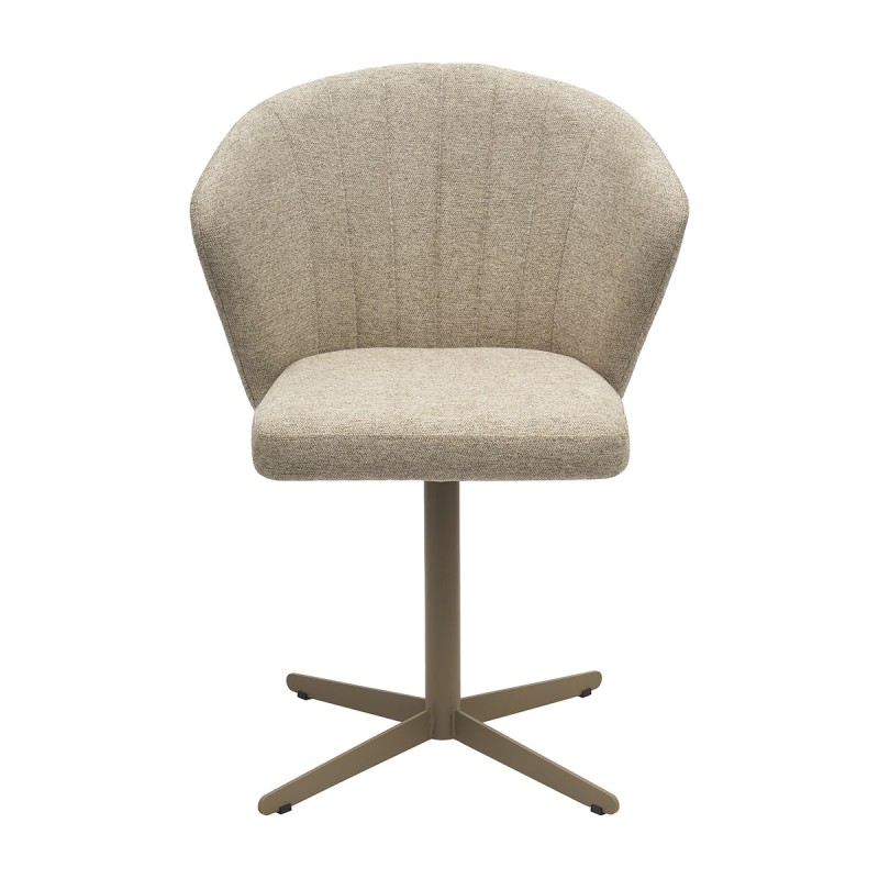 Krzesło GASPAR Tapicerowane Beżowe widok z przodu – nowoczesne krzesło do jadalni i salonu