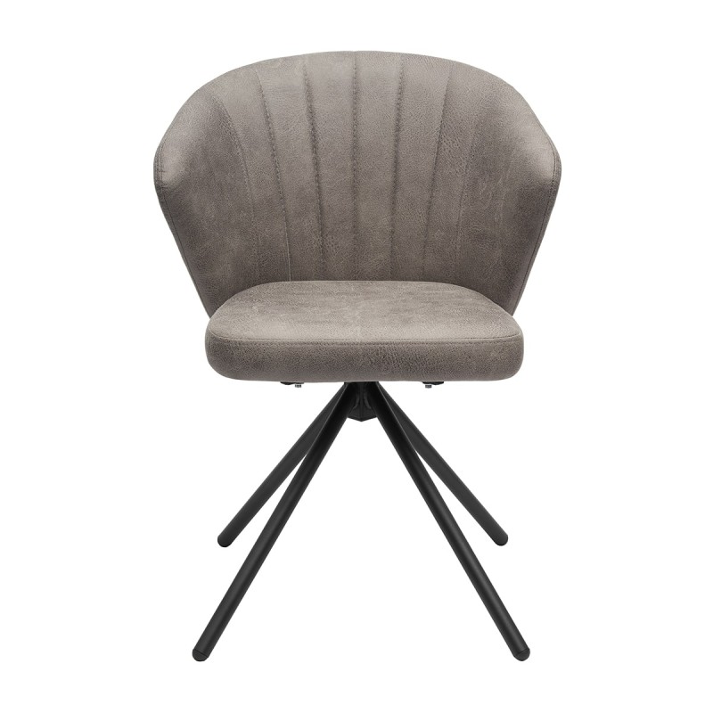 Krzesło GASPAR Tapicerowane Szare widok z przodu – nowoczesne krzesło do jadalni i salonu